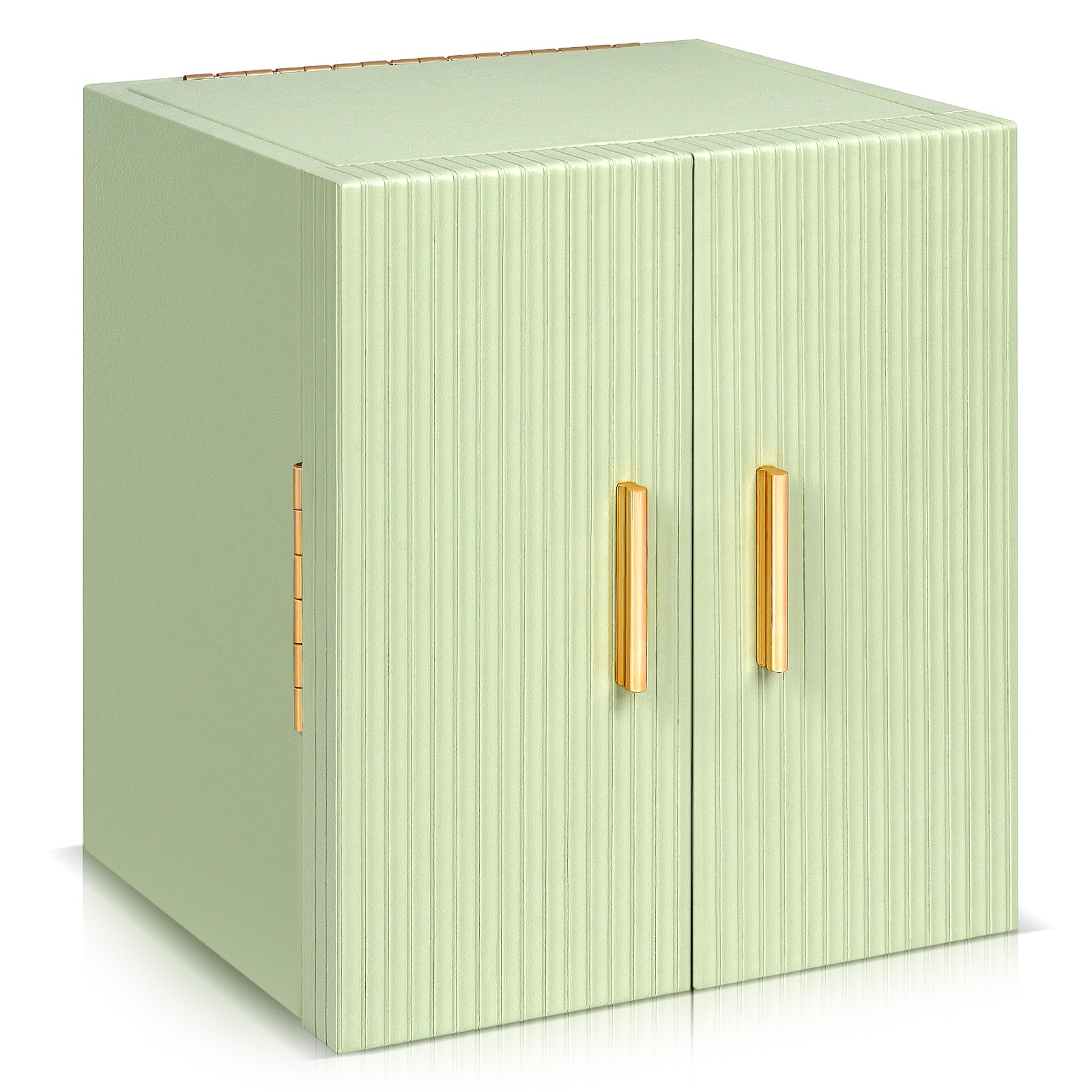 Double-door multi-functional jewelry storage box with a mirror