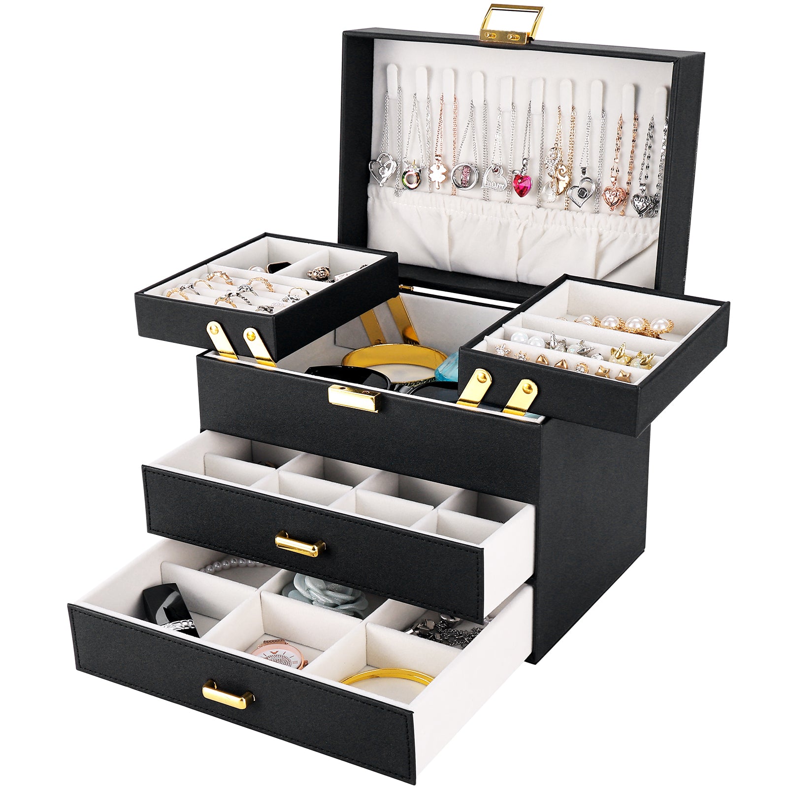 Compact Jewelry Organizer with Smart Layout(Gold)