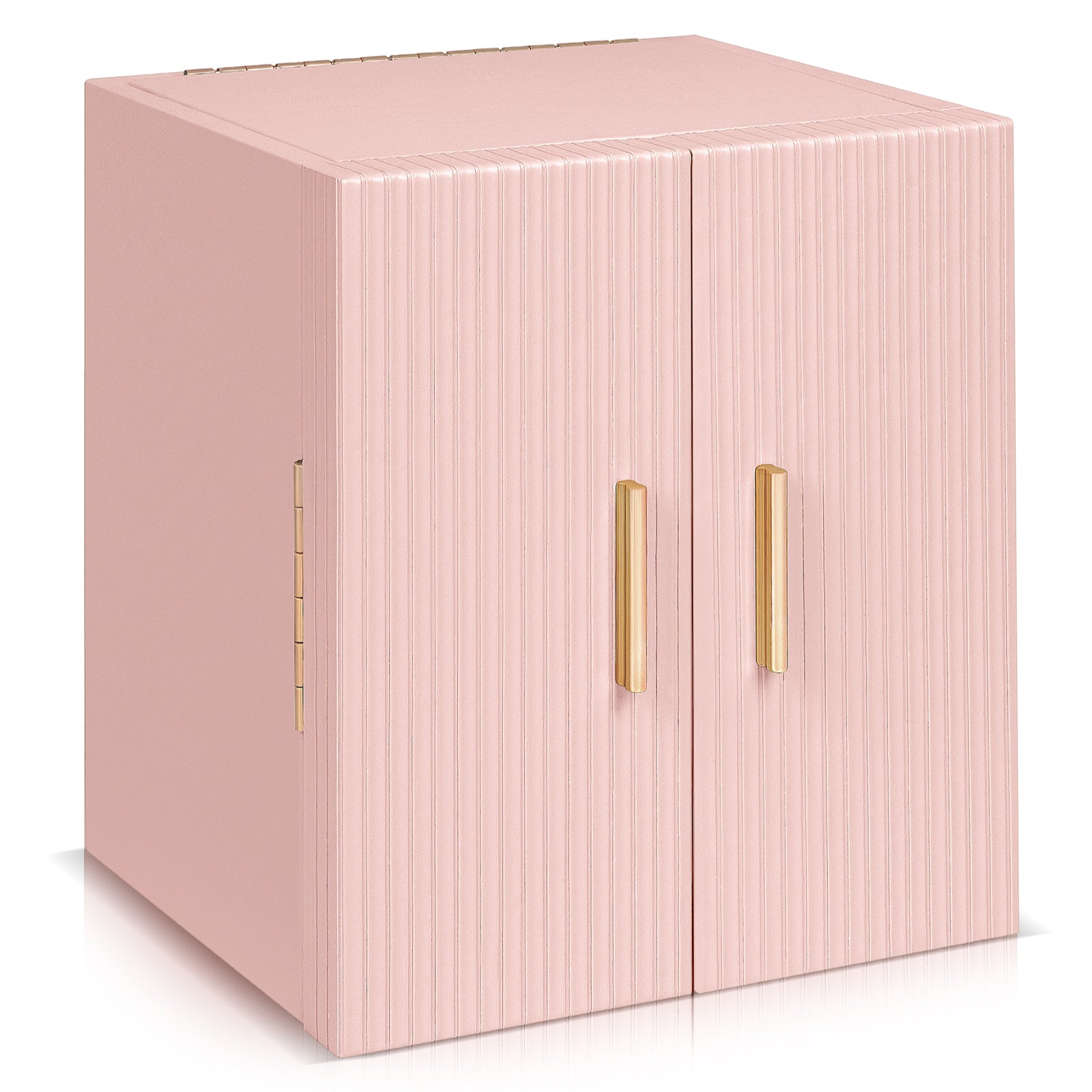 Double-door multi-functional jewelry storage box with a mirror