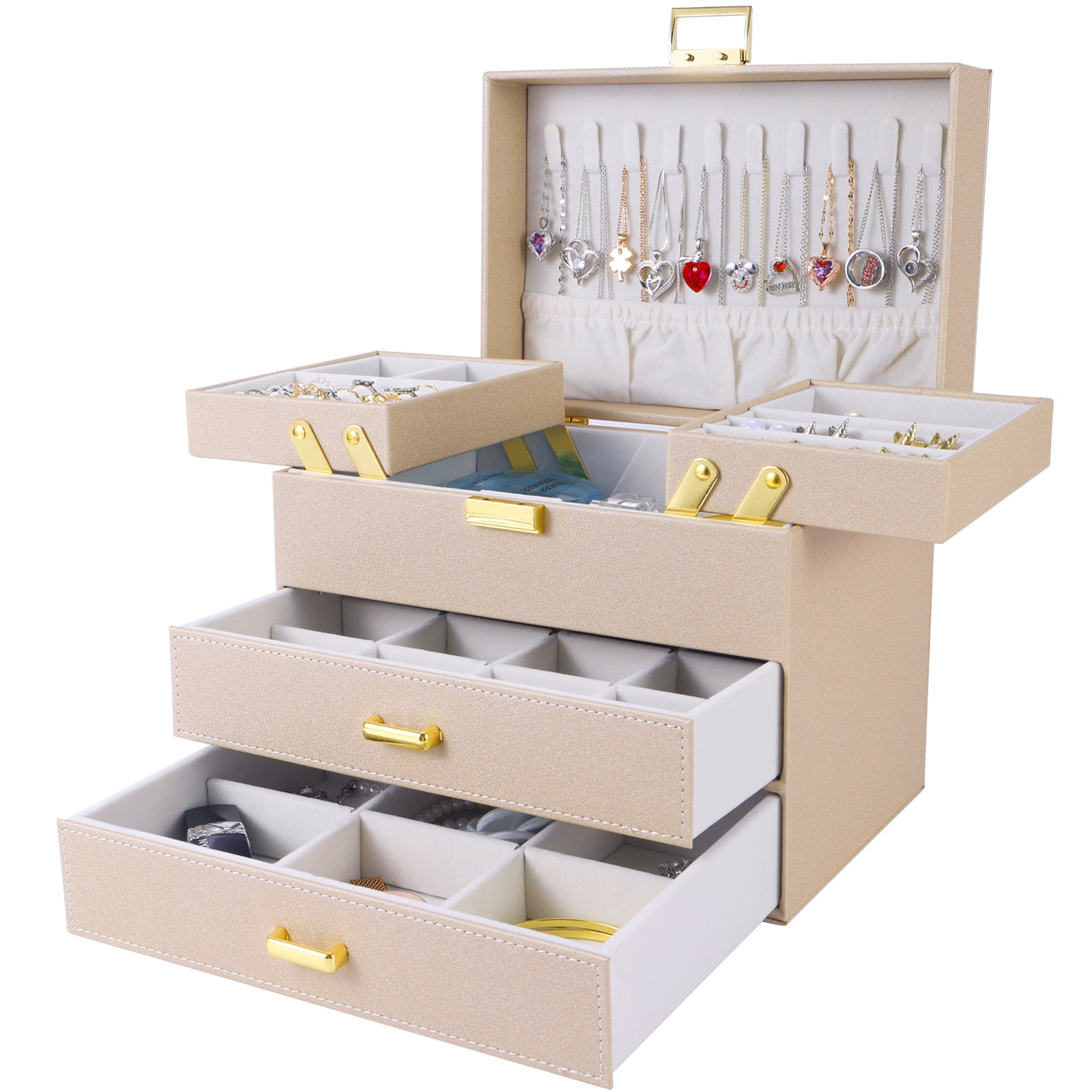 Compact Jewelry Organizer with Smart Layout(Gold)