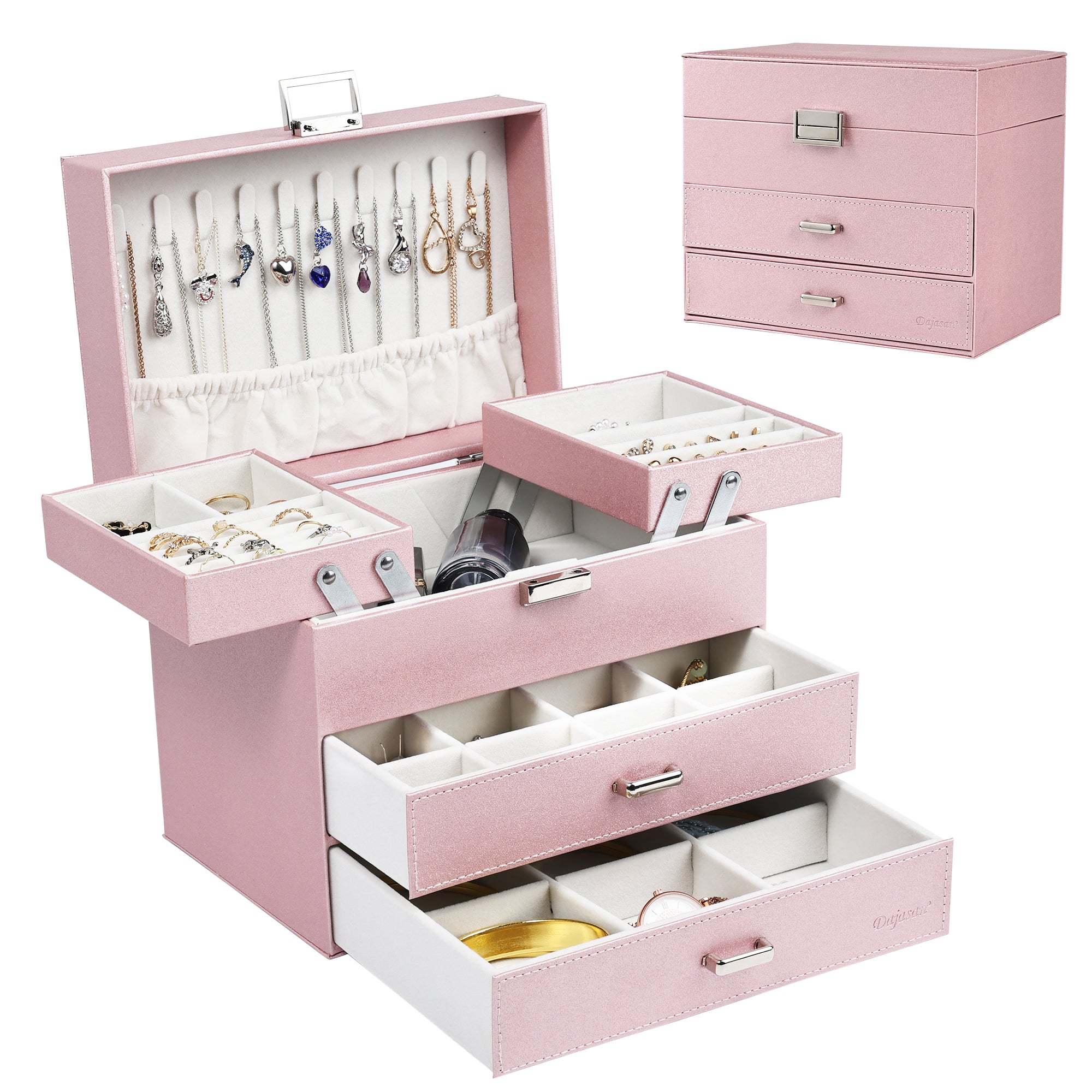 Compact Jewelry Organizer with Smart Layout(Silver)