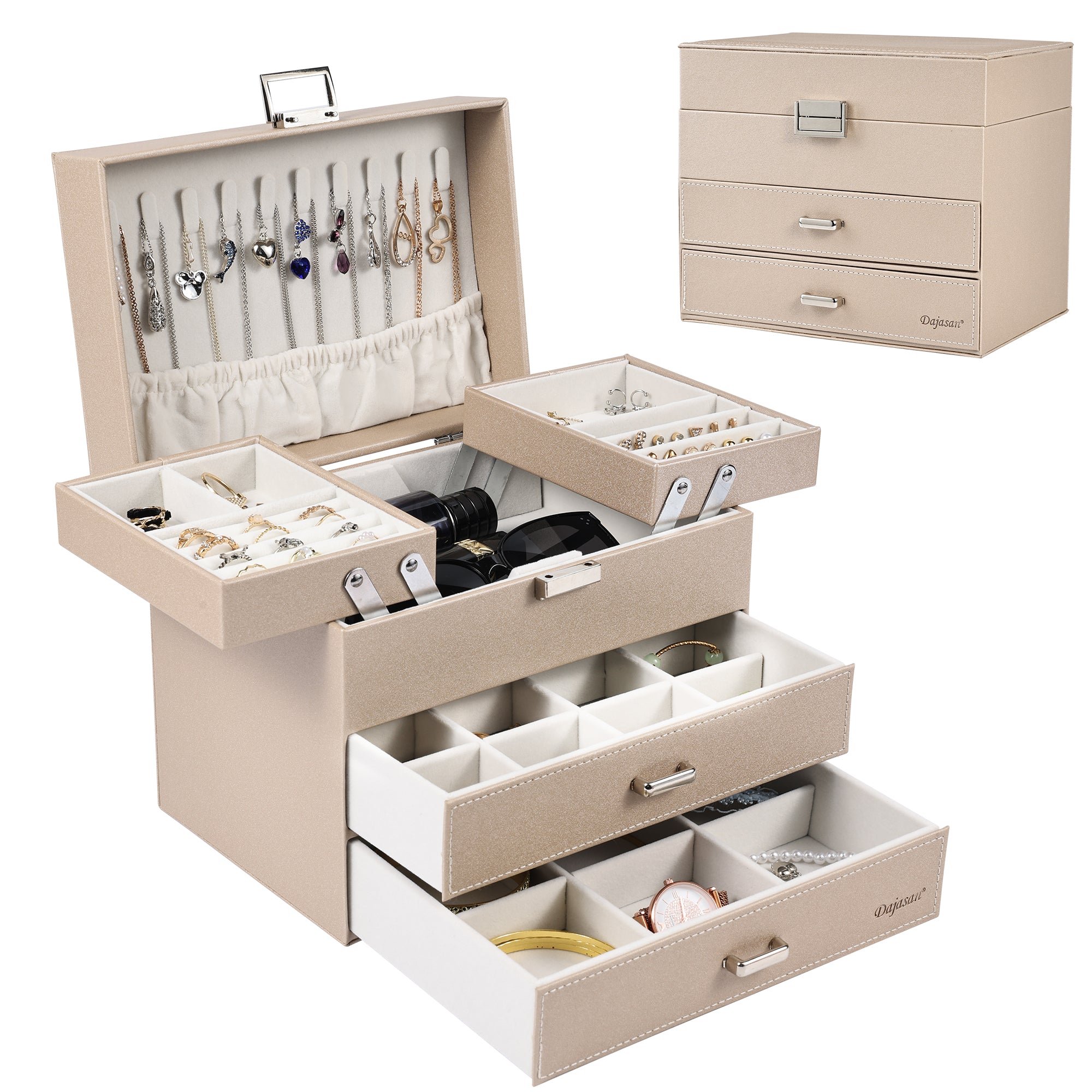 Compact Jewelry Organizer with Smart Layout(Silver)