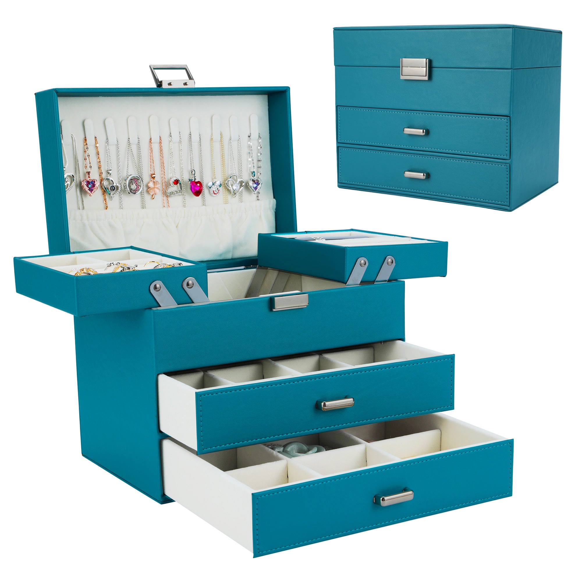Compact Jewelry Organizer with Smart Layout(Silver)