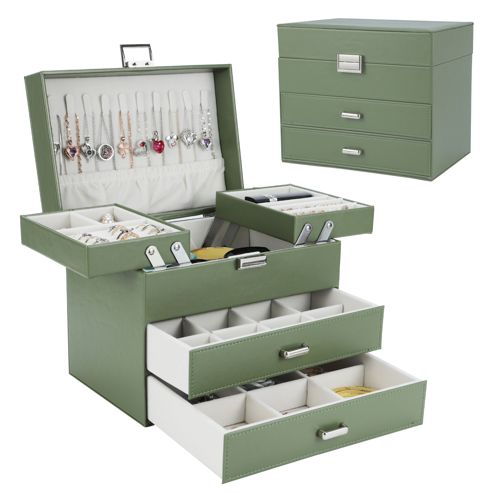 Compact Jewelry Organizer with Smart Layout(Silver)