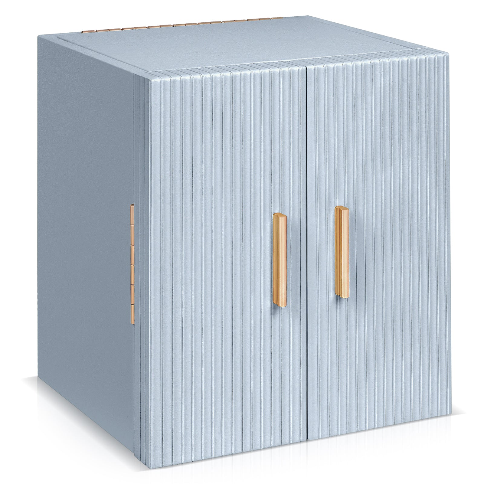 Double-door multi-functional jewelry storage box with a mirror