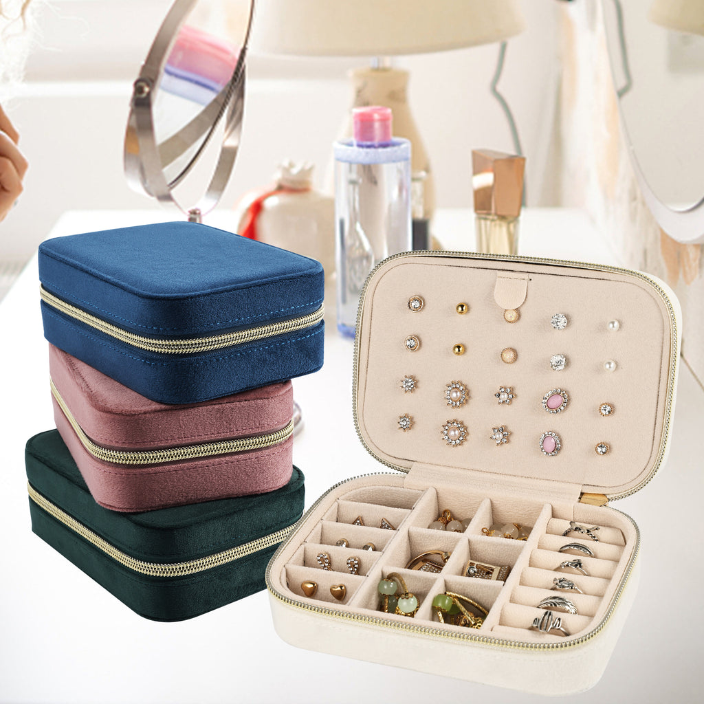 Portable Velvet Travel Jewelry Storage Box