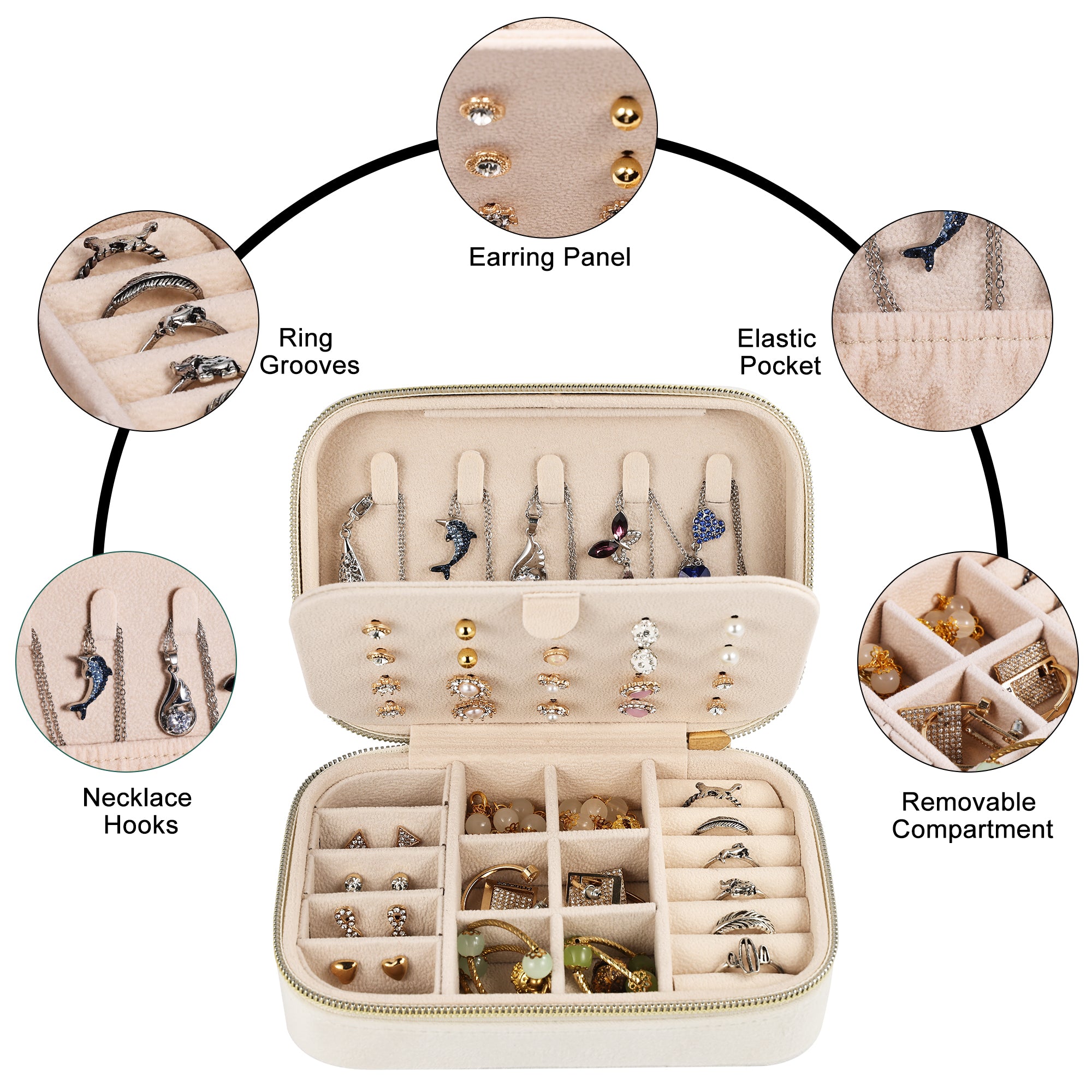 Portable Velvet Travel Jewelry Storage Box