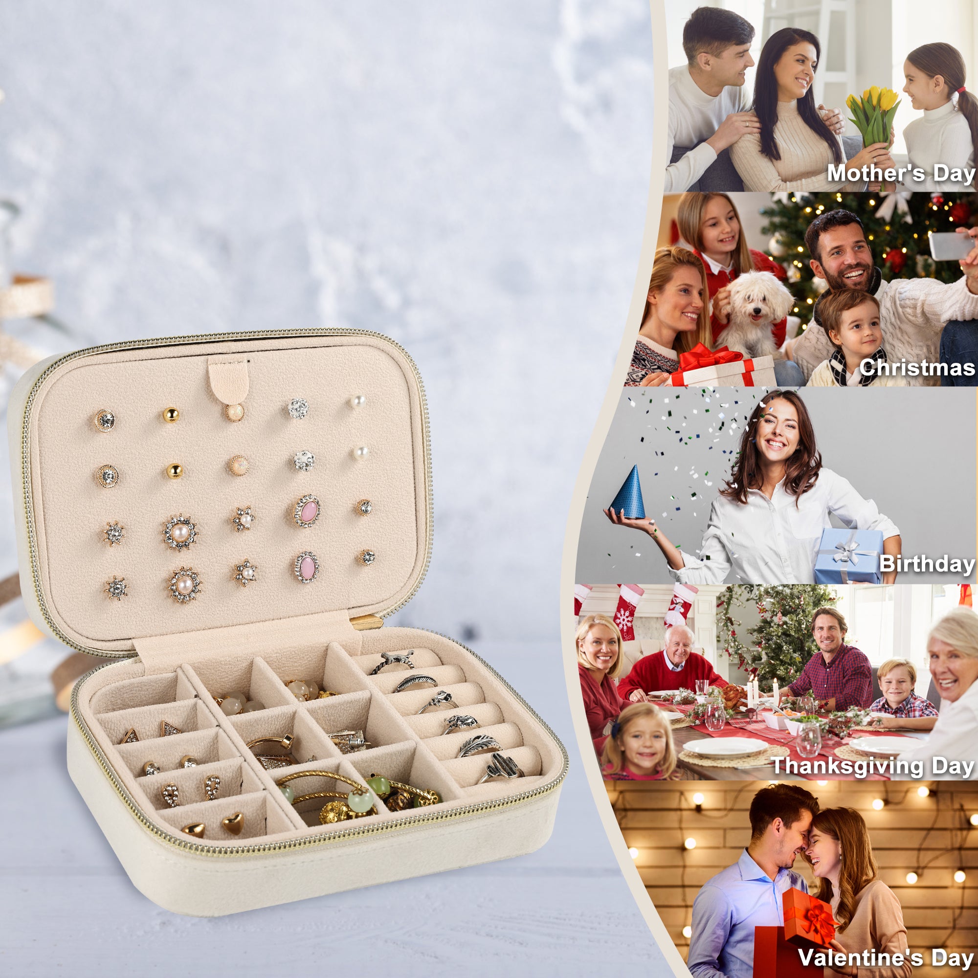 Portable Velvet Travel Jewelry Storage Box