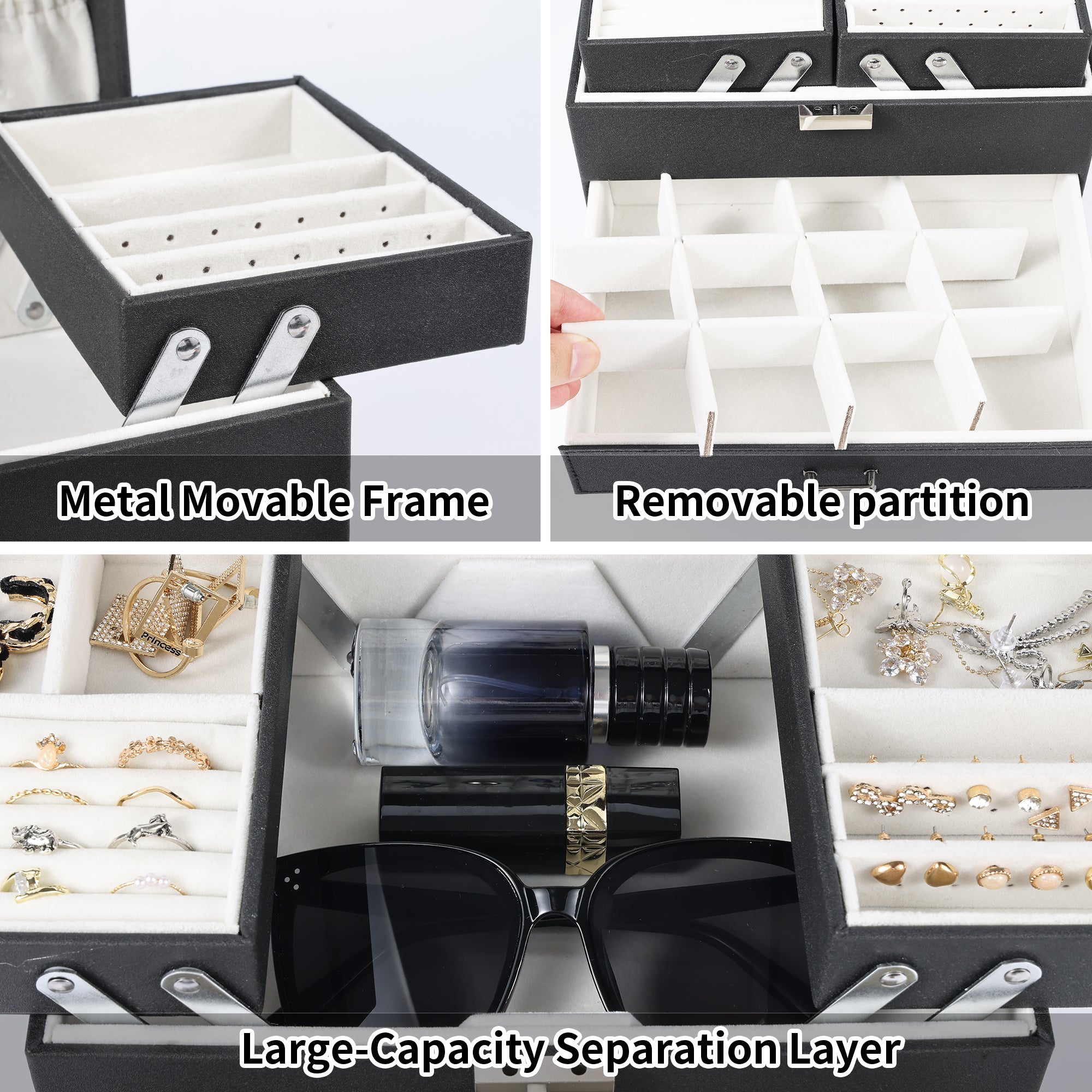 Compact Jewelry Organizer with Smart Layout(Silver)