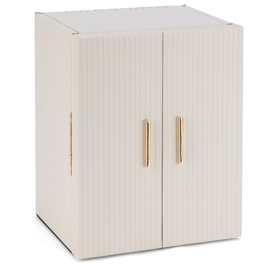 Large capacity and multi-functional 6-layer storage box with mirror