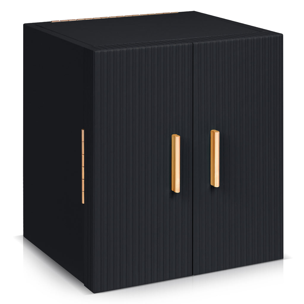 Double-door multi-functional jewelry storage box with a mirror