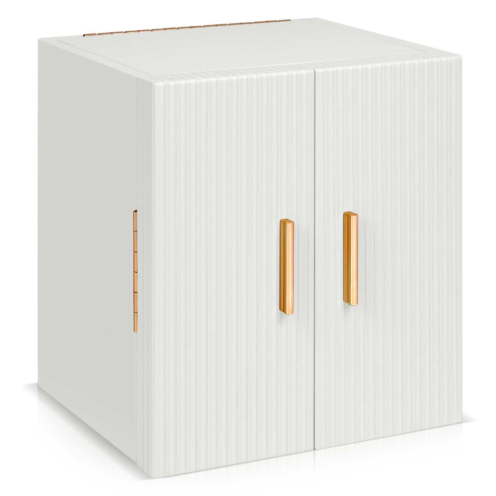 Double-door multi-functional jewelry storage box with a mirror