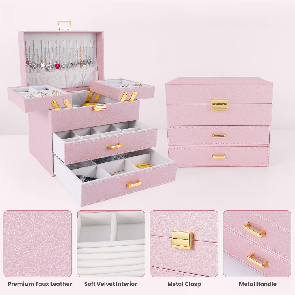 Compact Jewelry Organizer with Smart Layout(Gold)