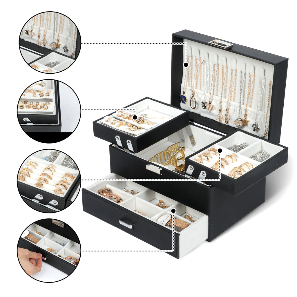 Expandable and compact jewelry storage box