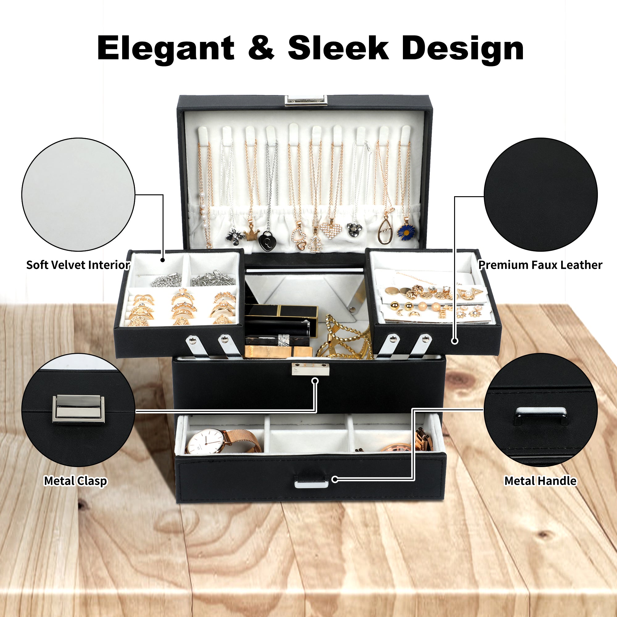 Expandable and compact jewelry storage box