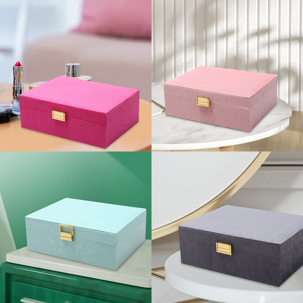 2-Layer Large Capacity Velvet Jewelry Organizer Box